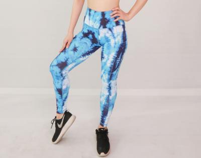 China 2020 Best Selling Breathable Custom Women Print High Waist Sports Pants Yoga Tie Dye Leggings for sale