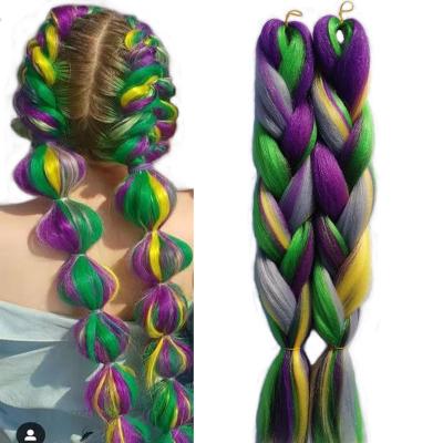 China Curly Jumbo Braid Loop Synthetic Hair 81 Colors Braiding Hair Extensions 24inch High Temperature Fiber Hair Extensions For Braids for sale