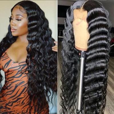 China Soft Straight Thick Human Hair 13x4 Frontal Wigs For Women 40 Inch Hd Full Lace Wig 13x6 Hair Deep Wave Wig for sale