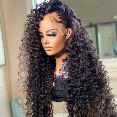 China Body Wave Natural Curly Full Lace Front Wigs Peruvian Hair Lace Front Wig For Color Women Glueless Cuticle Aligned Lace Frontal Wigs for sale