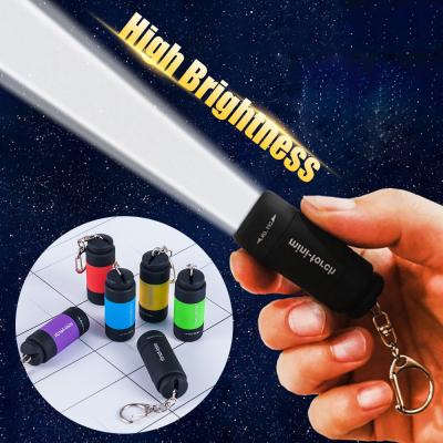 China Super Bright Led Emergency Light Flashlight Customized Mini USB Pocket Rechargeable Key Chain Key Chain Keychain Light for sale