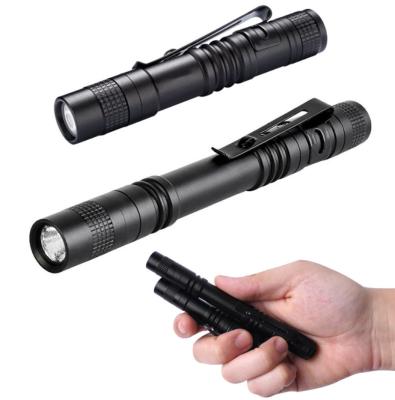 China Industrial Portable Mini Tactical LED Pocket Clip Penlight Emergency Hand Torch Flashlight Pen for sale