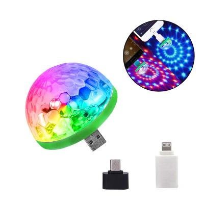 China Portable Club Mobile Phone Stage Lights DJ Party Lamp Mini RGB Projection Indoor Lamps Club Ball Light USB Led Disco Lights for sale