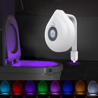 China Backlight for 3AAA Batteries Toilet Seat Lamp Bathroom 16 Color Motion Activated Sensor Toilet Night Light for sale