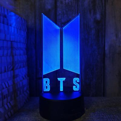 China Modern Customized Bangtan Boys Groups 3D Table Lamp KPOP Star Group A.R.M.Y BTS TOP Anime Acrylic Night Light for sale