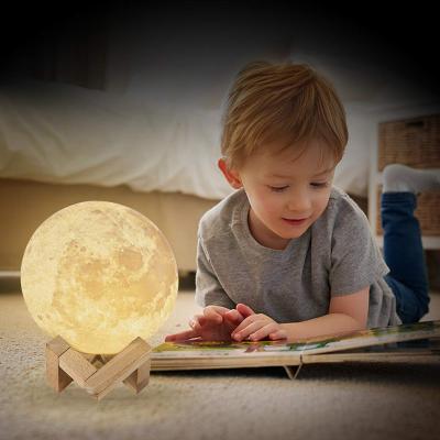 China New-designed 3D Printing Touch LED Night Light Color Changing Lights Led Touch Moon Lamp Kids Lights Night Lamp For Home for sale