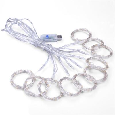 China Christmas Curtain Lights LED String Lights Icicle Fairy Decoration USB Remote Control Wedding Garland Christmas Curtain Lights for sale