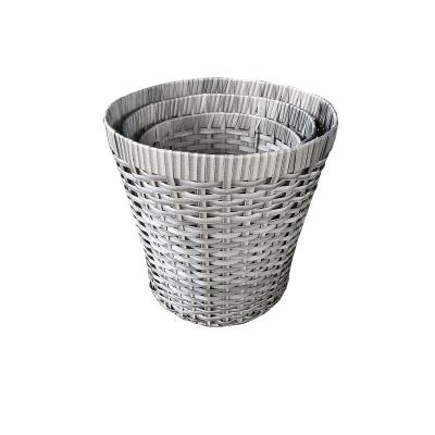 China Europe craft handmade PE rattan woven flower basket for planting pots decoration for sale