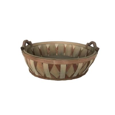 China Europe Home Decoration Woven Fruit Basket Handmade Wooden Nordic Woven Basket for sale