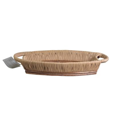 China Wholesale Handmade Woven Bread Basket Wicker Basket Picnic Decor From Europe for sale