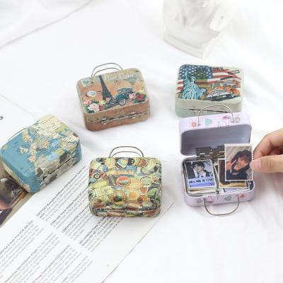 China Durable New Product Retro Suitcase Shape Tin Boxes Candy Tea Container Wedding Favor for sale