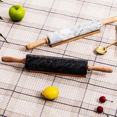 China Sustainable Wholesale Christmas Baking Tools Marble Pin With Base Kitchen Accessories for sale