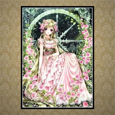 China DIY 5D Diamond Painting Diamond Cross Embroidery Modern Flower Princess Home Decoration Diamond Embroidery for sale