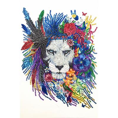 China Modern Colorful Special Shape Diamond Painting Custom Photo Of The Lion 5D Crystal Diamond Painting DIY for sale