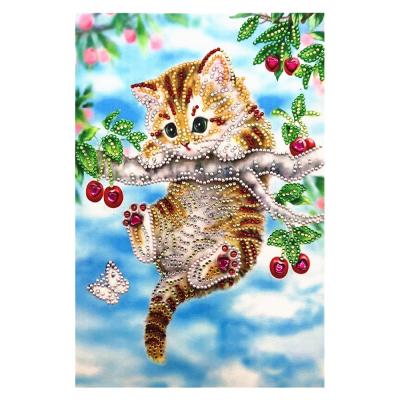 China Modern Special Shape Diamond Painting Custom Photo of Cartoon Cat 5D Crystal Diamond Painting DIY for sale