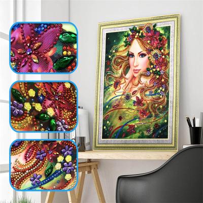 China Modern Special Shape Diamond Painting Custom Photo of Flower Fairy 5D Crystal Diamond DIY for sale