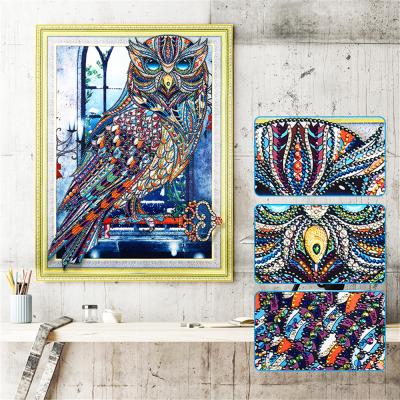 China Modern Special Shape Diamond Painting Custom Photo of Owl 5D Crystal Diamond Painting DIY for sale