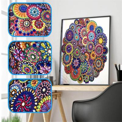 China Modern Special Shape Diamond Painting Custom Photo of Mandala Flower 5D Crystal Diamond DIY for sale