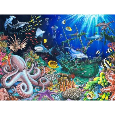 China Full Circle Diamond Painting Cartoon Art Marine Life 5d Diy Diamond Painting Classic Cross Stitch Wall Art Home Decoration for sale