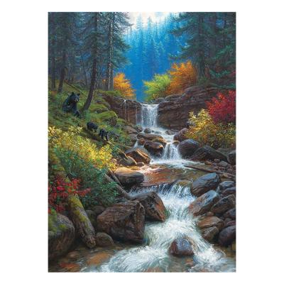 China Modern Full Circle 5D Diamond Painting Forest River DIY Diamond Embroidery Home Decoration for sale