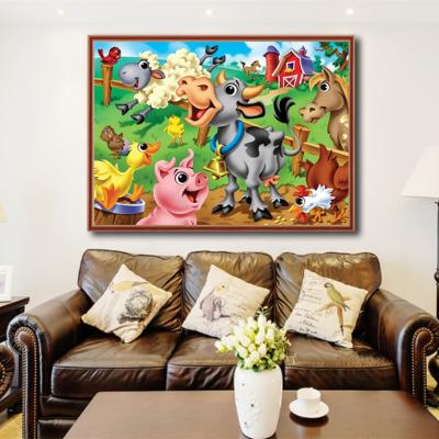 China Full Circle 5D Diamond Painting Cartoon Farm Animal Classic Diamond Embroidery Home Decoration DIY for sale