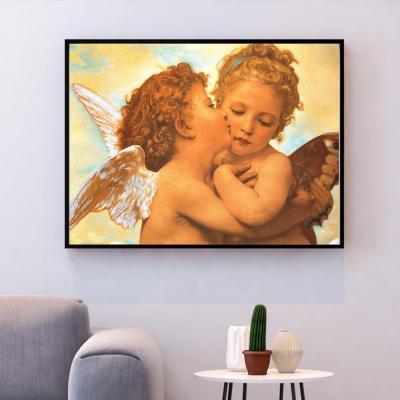 China Full Round Impressionist 5D Diamond Painting Baby Angel DIY Diamond Embroidery Home Decoration Wall Painting for sale