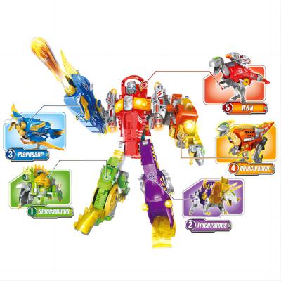 China Toy Gun 5 in 1 Rex Dinosaur Soft Transformer Alloy Soft DIY Robot Sandblaster Boys Gift Dart Bullet Gun Toy for sale