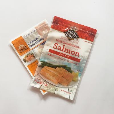 China Malote de empacotamento dos salmões resealable do bloco de vácuo do saco do zíper de PET/PE à venda