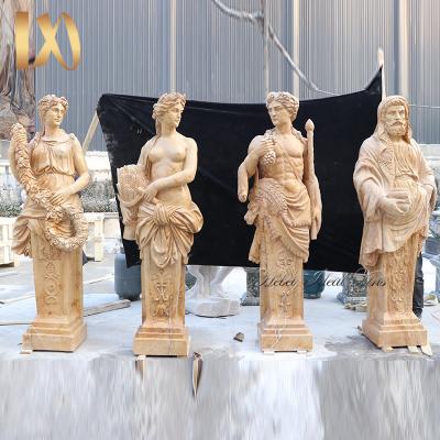 China Modern ideal arts design antique natural stone four seasons garden marble statue of Goddess with cheap price for sale