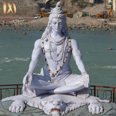 China Large Lord Shiva Stone Marble Statue Modern Outdoor Decorative Indian White for sale