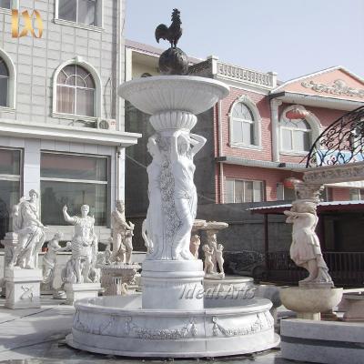 China Hot Selling Modern Ideal Arts Garden Fountain Statue Marble Outdoor Decorative Statues Indoor Water Fountains for sale