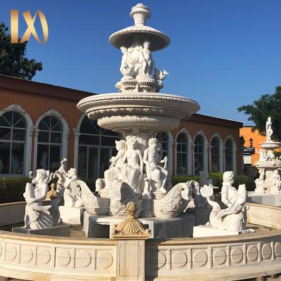 China Modern Ideal Arts High Quality Marble Fountain Carving Sculpture Stone Mermaid Lady Garden Used Fountains for sale