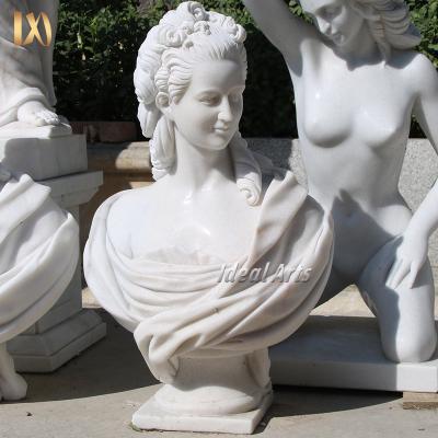 China Modern Home Decorative Marble Lady Bust Modern Home Decorative Marble Bust Factory Decor Factory Bust Marble Sculptures White Life Size Women For Sale for sale