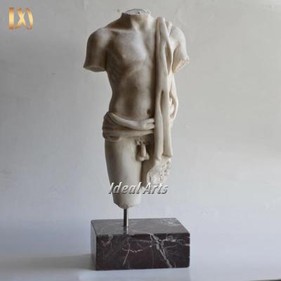 China Modern Ideal Arts Home Decoration High Quality Hand Carved Nude Male Torso Sculpture Marble Bust Customized for sale