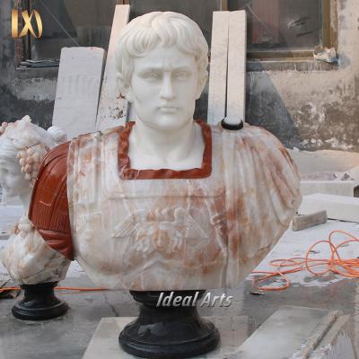 China Hot Sale Modern Ideal Arts Marble Carved Busts of Famous Western Characters Greek Marble Bust with Pedestal for sale