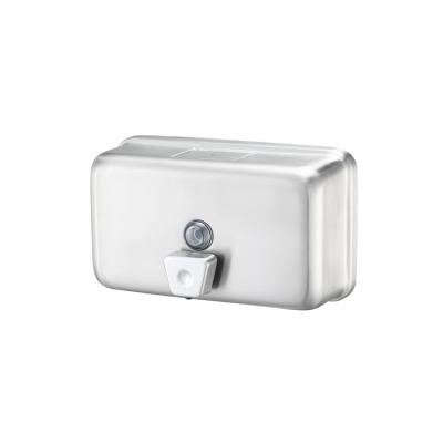 China Modern manual stainless steel soap dispenser with plastic valve and stainless steel cover for sale