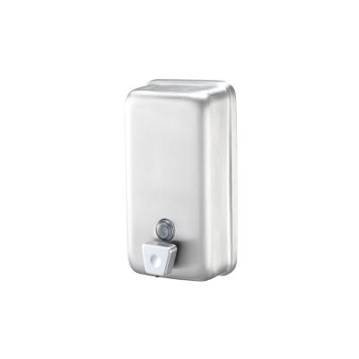 China Modern manual stainless steel soap dispenser with plastic valve and stainless steel cover for sale