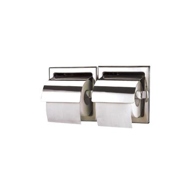 China Modern Stainless Steel Toilet Paper Roll Tissue Dispenser Double Roll Recessed for sale