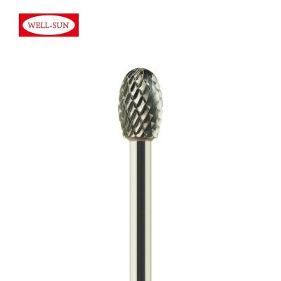 China For Metal Burr Removing /Industry Factory Drill Machine E-06-300191 Oval Shape Tungsten Carbide Burrs 3mm Wood Rotary Shank Removing Metal Working Desk for sale