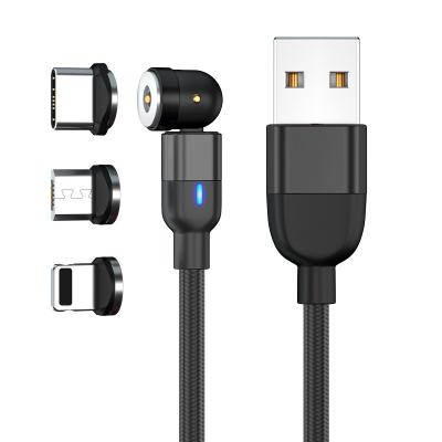 China 3in1 magnetic factory 3 in 1magnetic type-c magnetic cable game player charging cable for IOS Android type c for sale