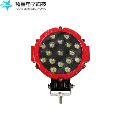 China Aluminum Alloy 7 Inch Led Work Light , Driving Boat Led Off Road Trucks 51W LED Driving Spot Flood Lamp for sale