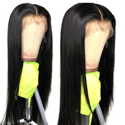 China Silky Straight Wave 13x4 HD Lace Front Wig 28 30 Inch Brazilian Straight Human Hair Wig Bone Straight Hair Frontal Wigs for sale