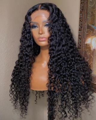 China Brazilian Transparent Lace Front Wig Human Hair Water Wave Wigs 100% Real Virgin Hair Wigs 13*4 13*6 for sale