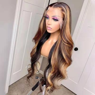 China Hot Brazilian Transparent Lace Front Human Hair Wigs Body Wave Virgin Hair Wig 13*4 Lace Front Wig Highlight Vendors for sale