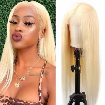 China Blonde Wave 613 Lace Front Wigs 100% Virgin Brazilian Straight Unprocessed Transparent Silky Straight Full Lace Human Hair Wig for sale