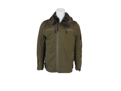 China Twill 280G 2/1 Baumwolle der Motorrad-Winter-Jacken-60% des Polyester-40% mit Zwischenlagen-Lamm-Pelz zu verkaufen