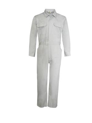 China 280GSM Twill 3/1 Flame Retardant Coverall Multi Pockets Light Gray for sale