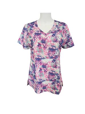 China 95% Polyester 5% Spandex 4 Way Stretch Scrubs Top Stretch Printing for sale