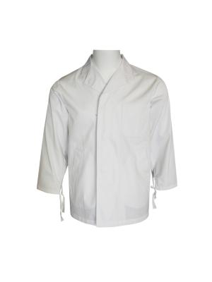 Cina Un cuoco unico Uniform Works Coat da 240 GSM con il cotone 35% del poliestere 65% dei legami dei polsini in vendita