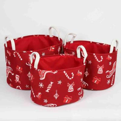 China Best Viable Wholesale Decorative Blankets Christmas Storage Organizer Polyester Universal Storage Basket Basket for sale